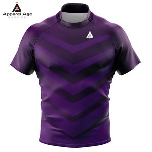 เสื้อรักบี้ดีไซน์ใหม่คุณภาพสูง ชุดกีฬาคุณภาพเยี่ยมพร้อมปักชื่อและหมายเลขทีมตามสั่ง - Product Image 1