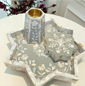shell Pearl <b>Mother</b> of Pearl Bakhoor Burner Set Luxury Iridescent Shell Mosaic Incense Holder for Premium Modern Decor - Product Image 3