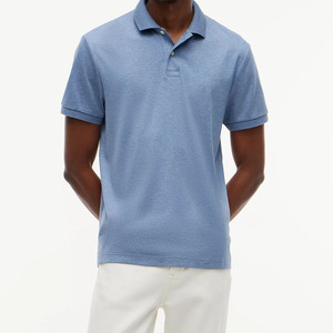 Polo d'entreprise OEM pour homme, bleu chiné, respirant, décontracté, uniforme professionnel, en coton doux et respirant - Product Image 4