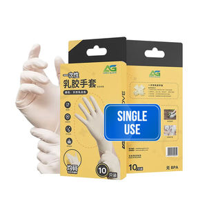 Gants jetables en latex poudrés, emballage personnalisé, ajustement confortable et lisse, texture des doigts - Product Image 2