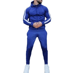 Conjunto Deportivo de 2 Piezas para Hombre, Estilo Informal, con Rayas y Parches, Ajustado, con Cordón, Manga Larga, Múltiples Bolsillos, Cremallera y Capucha - Product Image 2