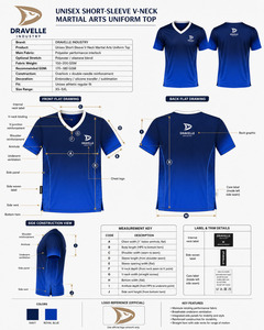 เสื้อทีมต่อสู้ศิลปะการต่อสู้แบบกำหนดเอง แขนสั้น คอวี ระบายอากาศได้ดี ผลิตจากโพลีเอสเตอร์ สำหรับฝึกซ้อม MMA คิกบ็อกซิ่ง เหมาะสำหรับทั้งชายและหญิง - Product Image 5