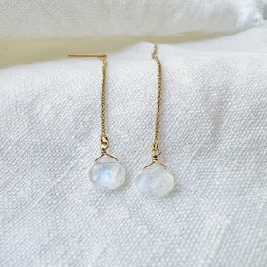 Moonstone Threader <b>Earrings</b> Gold Minimalist Dainty Jewelry June Birthstone Handmade Elegant <b>Earrings</b> for Women Gift - Product Image 3