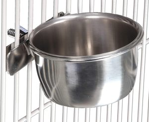 Factory Wholesale Stainless Steel Bird Coop Cup Portable Hanging Eco-Friendly Bird Cage Water Bowl for Small Animals and Parrots - Product Image 5