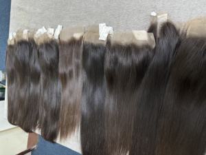 Vietnamese Virgin And Baby Hair Frontal Lace <b>Wigs</b> Machine Double Weft #1b Natural Black Dark <b>Brown</b> Colors Ready to Ship - Product Image 4