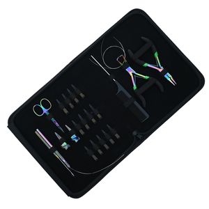 Kit d'outils professionnels pour extensions capillaires : crochet de tirage, outil à boucle, ciseaux, pinces de sectionnement, peigne à doigts pour la séparation, outil de sertissage - Product Image 1
