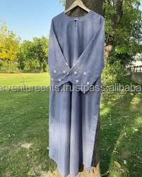 New Design Denim Abaya Women Casual Long Dress Loose Fit Stylish Modest Wear Soft Denim Fabric - Product Image 4