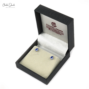 Alibaba's Top Product 4MM Trillion Cut Tanzanite Gemstone Stud <b>Earrings</b> 925 Sterling Silver Wholesale Push <b>Back</b> <b>Earrings</b> Seller - Product Image 4
