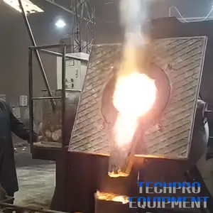 TECHPRO iron induction electric furnace melting induction furnaces steel melting furnace 250kg 500kg