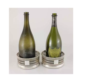 Silver Plate Barware & Restaurant Table Organizer Wine Bottle Coaster Handcrafted Aluminium Embossed Grapes Leaf Design coaster - Product Image 5