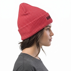 Gorro de Punto Rojo Ojo de Halcón, Unisex, Gorro de Invierno Bordado, Gorra Casual, 100% Acrílico, Hecho a Mano, Estilo Cálido con Puño - Product Image 2