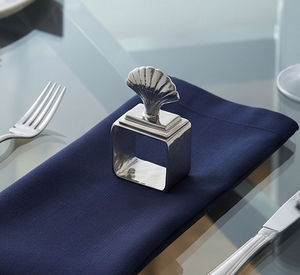 Vintage <b>Silver</b> Metal <b>Napkin</b> Rings Square Shell Design Wedding Table Decor For Kitchenware And Home Use - Product Image 5