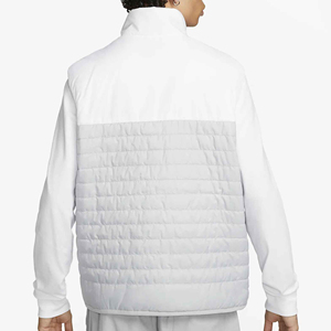 URBANGAZER INDUSTRIES <b>Men's</b> <b>White</b> Quilted Stand Collar Zipper <b>Vest</b> Casual Winter Outerwear Waterproof Windproof Solid Color - Product Image 4