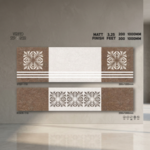 Vistaar Anti Slip Matt Finish Porcelain Step Riser <b>Tiles</b> 300x1000mm For Modern Office And Residential Staircase - Product Image 4