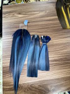Paquetes de cabello de mezcla de colores súper doble dibujado con cierre de hueso recto crudo Remy vietnamita mujer paquetes de cabello humano con cierre - Product Image 5