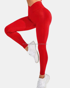 Haute qualité Fitness taille croisée Leggings pour femmes sport Gym pêche hanche Scrunch bout à bout respirant Tennis décontracté Yoga pantalon - Product Image 2