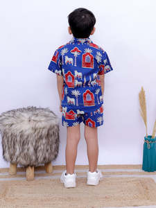 Conjunto de ropa de algodón para niños de alta calidad, camisa informal de manga corta con patrón sólido para niños de 1 a 12 años - Product Image 6
