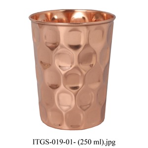 Copper Tumbler 250ml Handmade Traditional Chinese Design Solid Pattern Single Wall Adults Party Use - Product Image 1