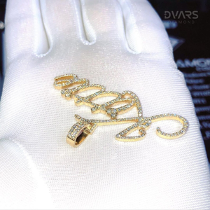 Pendentif personnalisé avec initiale de nom en moissanite VVS, argent 925, bijoux de luxe hip-hop, plaqué rhodium - Product Image 6