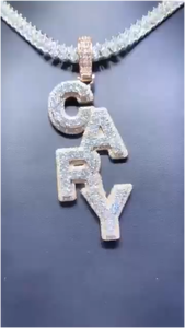 Pendentif personnalisé en moissanite VVS avec lettre, testé au diamant, nouveau design, en argent 925, style hip-hop, serti de pierres, bijoux fins - Product Image 3