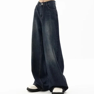 Pantalones Vaqueros Sueltos de Mezclilla de Alta Calidad para Mujer, al por Mayor, Fabricante OEM, Estilo Casual, Lavado Ácido, con Logotipo Personalizado - Product Image 2