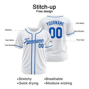 Camiseta de Béisbol con Cuello en V y Botones para Adultos Unisex, Nombre y Números del Equipo Personalizados, Transpirable, Anti-UV, Secado Rápido, 100% Poliéster, Deportiva - Product Image 6