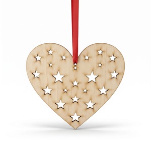 High Quality <b>Wooden</b> Christmas Hanging Ornament With Elegant <b>Laser</b> Engraving For Christmas Tree Holiday Home Decoration - Product Image 6