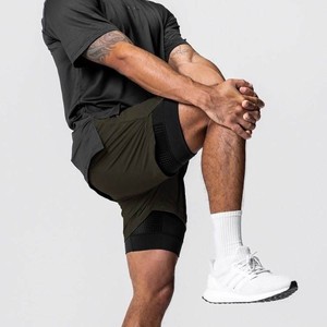 Shorts de sport 2-en-1 personnalisés avec logo pour homme, respirants, doublure été, vêtements de plage, collection RTS 2026 - Product Image 3