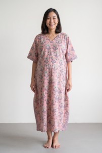 <b>Women</b>’s Loose Fit <b>Kaftan</b> Dress Cotton Beachwear Cover Up Ethnic Boho Dress Vacation Outfit At Wholesale Price - Product Image 1