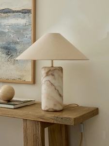 Lampe d'appoint design élégante avec base cylindrique inspirée de la pierre, éclairage doux et diffuse, et un attrait décoratif haut de gamme pour la maison - Product Image 4