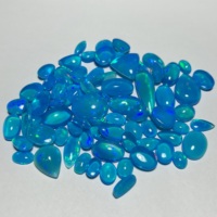 Ópalo Natural Genuino Azul Etíope Welo, Gema en Forma de Pera, Cabujón Suelto con Destellos Multicolor y Brillo Intenso