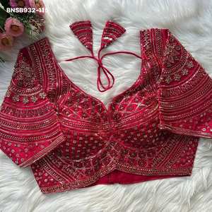 Fournisseur de blouses prêtes-à-porter en faux georgette, magnifiques et richement ornées, de Surat, exportateur de mode féminine. - Product Image 3