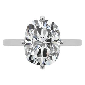 Bague en argent sterling 925 plaqué or pour femme/unisexe, avec moissanite taille coussin 8x10mm, sertie à griffes, certifiée par un tiers, 4 grammes - Product Image 2