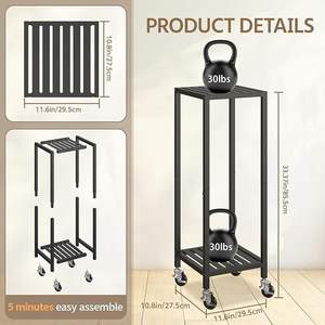 Support de plantes en fer à étiquette privée avec structure robuste, idéal pour accueillir plusieurs pots de fleurs dans les jardins, les patios et les balcons. - Product Image 6