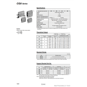 Cylindre compact SMC Pneumatics CQUB25-30M pièce pneumatique de haute qualité - Product Image 1