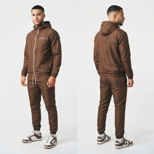 Wholesale Hooded <b>Windbreaker</b> Jacket 100% Nylon Waterproof Jogger Pant Men's Rain Wear Water Proof Hooded Jacket Jogger Set - Product Image 4