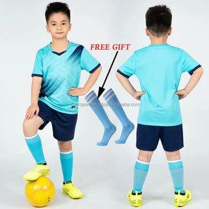 ชุดเสื้อเจอร์ซีย์ฟุตบอลสำหรับเด็กเด็กผู้ชายเด็กผู้หญิงชุดฟุตบอลแขนสั้นสำหรับเด็ก - Product Image 5