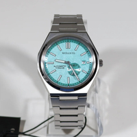Montre mécanique automatique pour homme en acier inoxydable bleu, design classique, luminescence nocturne, résistante à l'eau, style business