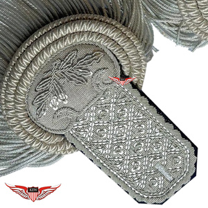 KEW Placa de Hombro Plateada Personalizable con Bordado de Alta Calidad y Flecos Plateados, Epaulette Decorativo de Lujo para Prendas - Product Image 3