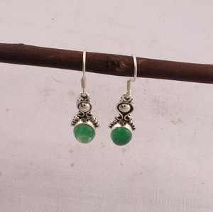 Wholesale 925 Sterling <b>Silver</b> Lapis Lazuli Oval <b>Dangle</b> <b>Earrings</b> Vintage Handcrafted Two Tier Bead Accent Drop Engagement - Product Image 3
