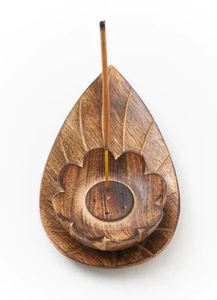 Porta Incienso de Loto Hecho a Mano en Madera de Mango, Soporte para Agarbatti para Meditación en el Hogar - Product Image 2