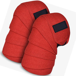 ผ้าพันเข่าแบบปรับได้สีแดงสำหรับยกน้ำหนักและสควอท พร้อมสี ขนาด และโลโก้ที่ปรับแต่งได้ ผ้าพันเข่าทันสมัย - Product Image 1