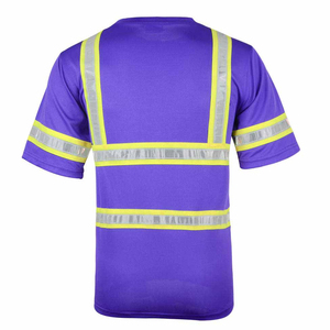 เสื้อกันหนาวแบบถักสะท้อนแสงสีม่วง ANSI Class 1 สำหรับงานกลางแจ้ง ระบายอากาศได้ดี แห้งเร็ว พร้อมโลโก้สั่งทำพิเศษ สำหรับทั้งชายและหญิง BY - Product Image 4