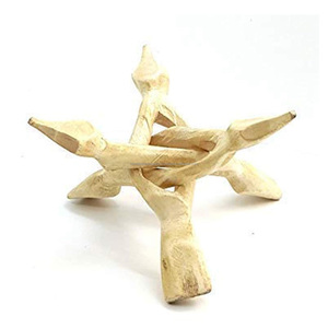 Base de trépied élégante en bois Cobra pour la présentation de boules de cristal ou de géodes - Product Image 5