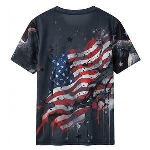 Camisetas negras para hombre con logo personalizado por sublimación, de secado rápido, cuello redondo, tela transpirable y cómoda, ideales para streetwear. - Product Image 2