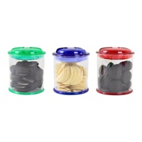 Bocaux de conservation alimentaire cylindriques en plastique transparent, écologiques et durables, avec couvercles rouges – Idéal pour les snacks, les biscuits Oreo, l'organisation de la cuisine