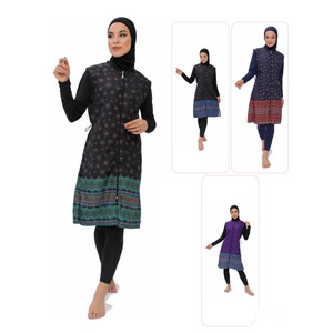 Burkini, maillot de bain musulman, tenue de bain islamique pour femmes, hijab, maillot de bain modeste, robe de plage, 100 % polyester, lavable - Product Image 3