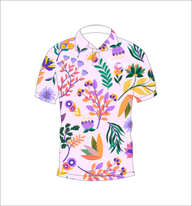 เสื้อโปโลลายดอกไม้ศิลปะแบบกำหนดเอง ระบายอากาศได้ดี น้ำหนักเบา เสื้อทีมกอล์ฟ แขนสั้น ลายพิมพ์แบบซับลิเมชั่น - Product Image 2