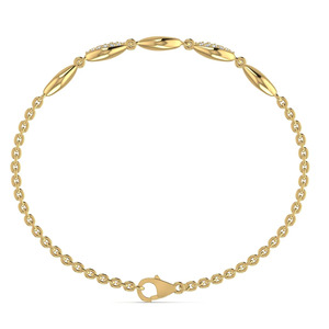 Pulsera de Diamantes Cultivados en Laboratorio con Corte Redondo Brillante, Estilo Clásico para Mujer, Claridad VVS1, Cadena de Oro Sólido de 14K - Product Image 2