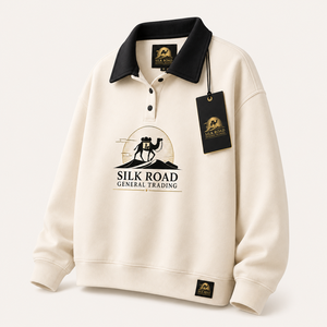 เสื้อสเวตเชิ้ตสีเบจ คอปกพับได้ สำหรับผู้หญิง สไตล์ลำลอง แขนยาว พิมพ์ลายตัวอักษร ดีไซน์สำหรับฤดูใบไม้ร่วง ผ้าถัก 100% คอตตอน ระบายอากาศได้ดี - Product Image 4